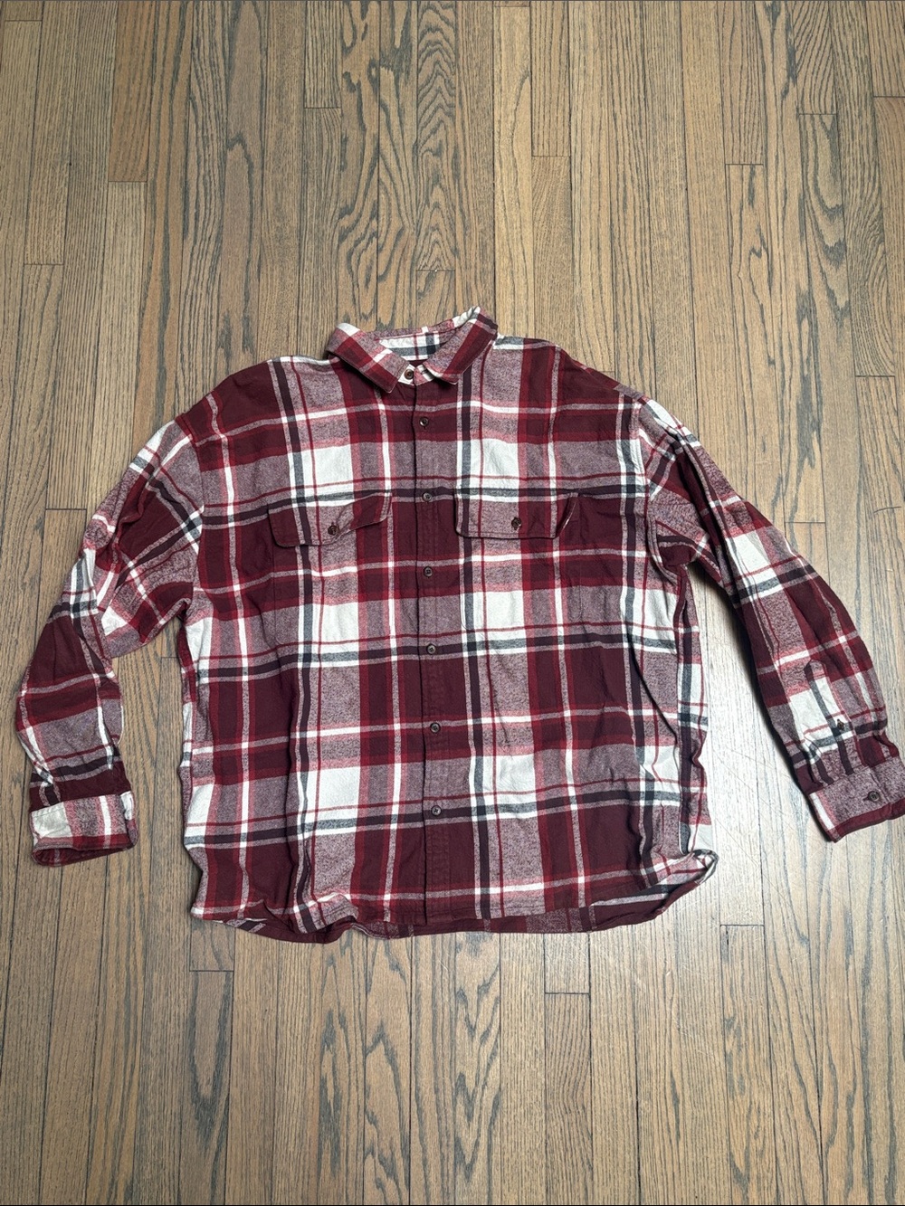 Abercrombie & Fitch XL Red Oversized Shirt Flannel